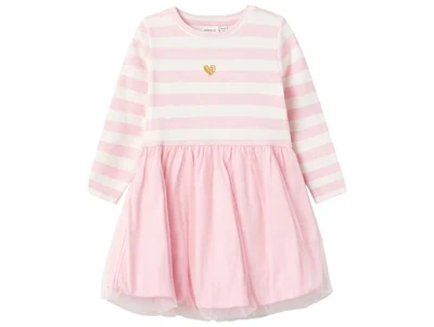 Name It parfait pink stribet tylkjole